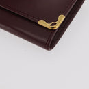 CARTIER Must Line Coin Purse Leather Bordeaux Gold Auth am11712V-14