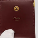 CARTIER Must Line Cigarette Case Leather Bordeaux Gold Auth am11713V-13