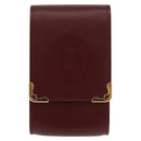 CARTIER Must Line Cigarette Case Leather Bordeaux Gold Auth am11713V-2