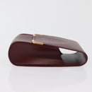 CARTIER Must Line Cigarette Case Leather Bordeaux Gold Auth am11713V-4