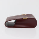 CARTIER Must Line Cigarette Case Leather Bordeaux Gold Auth am11713V-5