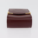 CARTIER Must Line Cigarette Case Leather Bordeaux Gold Auth am11713V-7