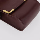 CARTIER Must Line Cigarette Case Leather Bordeaux Gold Auth am11713V-8