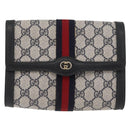 GUCCI GG Supreme Sherry Line Clutch Bag PVC Navy Auth am11720A-13
