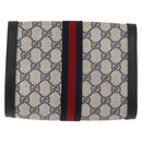GUCCI GG Supreme Sherry Line Clutch Bag PVC Navy Auth am11720A-2
