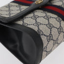 GUCCI GG Supreme Sherry Line Clutch Bag PVC Navy Auth am11720A-7