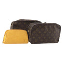 LOUIS VUITTON Monogram Epi Clutch Bag 3 Set Yellow LV Auth am11721-1