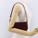 CARTIER happy Birthday Hand Bag Patent leather Bordeaux Silver Auth am11722V-18