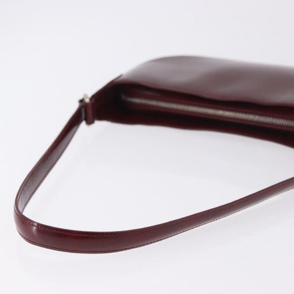 CARTIER happy Birthday Hand Bag Patent leather Bordeaux Silver Auth am11722V