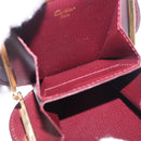 CARTIER Must Line Clasp Coin Purse Leather Bordeaux Gold Auth am11723V-10