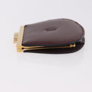 CARTIER Must Line Clasp Coin Purse Leather Bordeaux Gold Auth am11723V-4