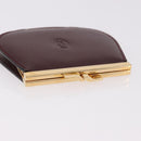 CARTIER Must Line Clasp Coin Purse Leather Bordeaux Gold Auth am11723V-5