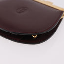 CARTIER Must Line Clasp Coin Purse Leather Bordeaux Gold Auth am11723V-14