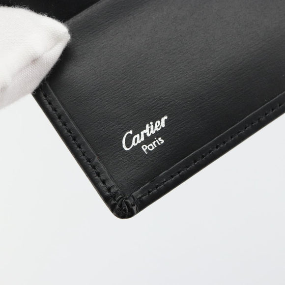 CARTIER Pasha Six Hooks Key Case Leather Black Silver Auth am11724V