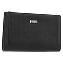 BURBERRY Clutch Bag PVC Canvas Black Silver Auth am11725V-1