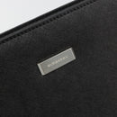 BURBERRY Clutch Bag PVC Canvas Black Silver Auth am11725V-17