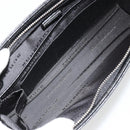 BURBERRY Clutch Bag PVC Canvas Black Silver Auth am11725V-11