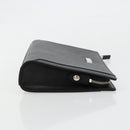 BURBERRY Clutch Bag PVC Canvas Black Silver Auth am11725V-3
