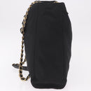 PRADA Chain Tote Bag Nylon Black Gold Auth am11728A-4