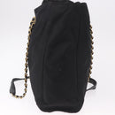PRADA Chain Tote Bag Nylon Black Gold Auth am11728A-5