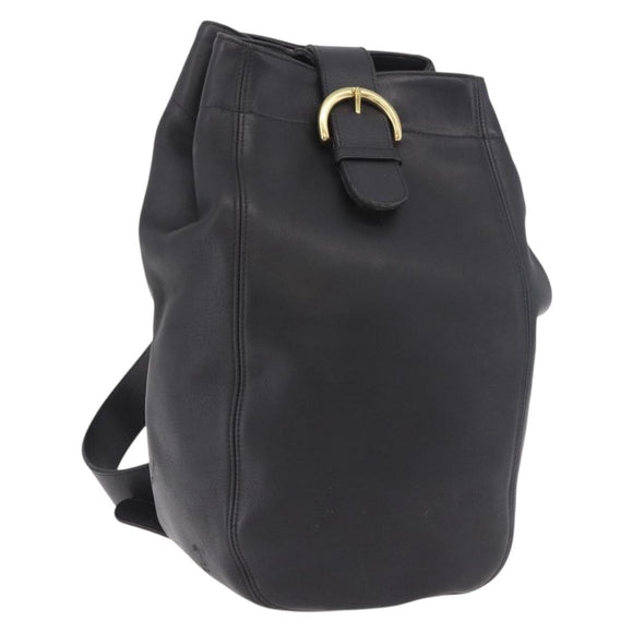 Coach Old Shoulder Bag Leather Black Gold Auth am11729A