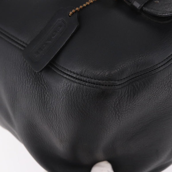 Coach Old Shoulder Bag Leather Black Gold Auth am11729A