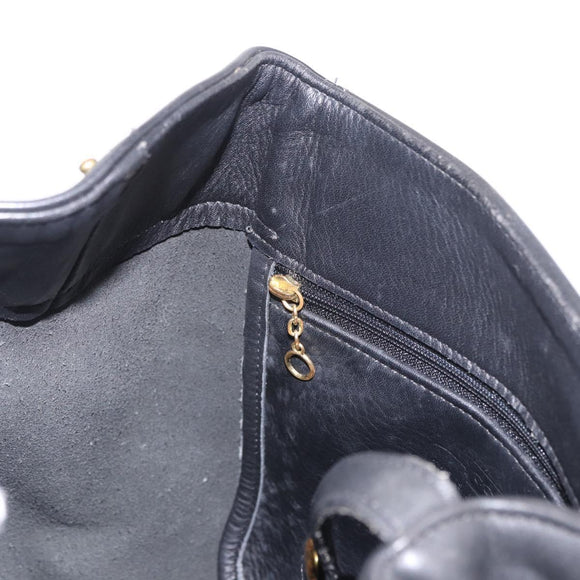 Coach Old Shoulder Bag Leather Black Gold Auth am11729A