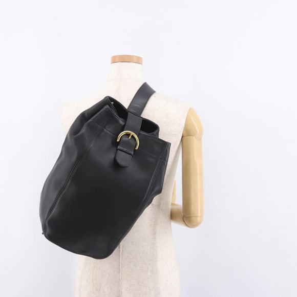 Coach Old Shoulder Bag Leather Black Gold Auth am11729A