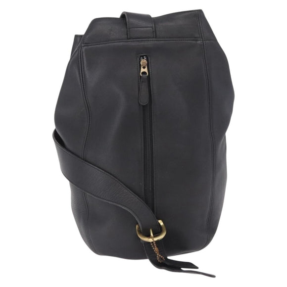 Coach Old Shoulder Bag Leather Black Gold Auth am11729A