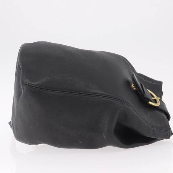 Coach Old Shoulder Bag Leather Black Gold Auth am11729A