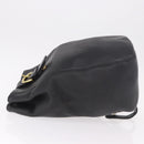 Coach Old Shoulder Bag Leather Black Gold Auth am11729A-5