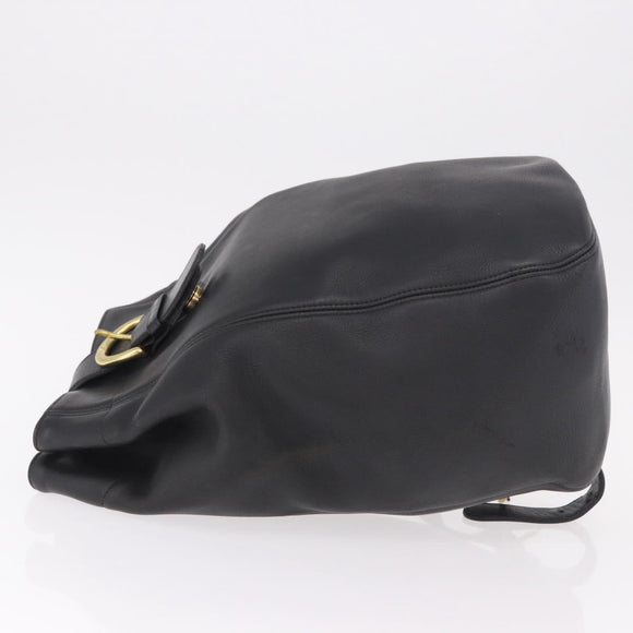 Coach Old Shoulder Bag Leather Black Gold Auth am11729A