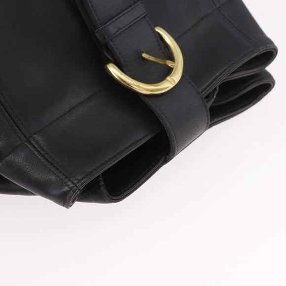 Coach Old Shoulder Bag Leather Black Gold Auth am11729A