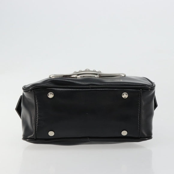 Vivienne Westwood Chain Tote Bag Leather Black Silver Auth am11730V