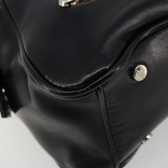 Vivienne Westwood Chain Tote Bag Leather Black Silver Auth am11730V