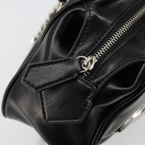 Vivienne Westwood Chain Tote Bag Leather Black Silver Auth am11730V