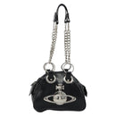 Vivienne Westwood Chain Tote Bag Leather Black Silver Auth am11730V-13