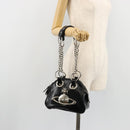 Vivienne Westwood Chain Tote Bag Leather Black Silver Auth am11730V-22
