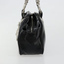 Vivienne Westwood Chain Tote Bag Leather Black Silver Auth am11730V-3