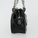 Vivienne Westwood Chain Tote Bag Leather Black Silver Auth am11730V-4