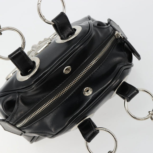 Vivienne Westwood Chain Tote Bag Leather Black Silver Auth am11730V