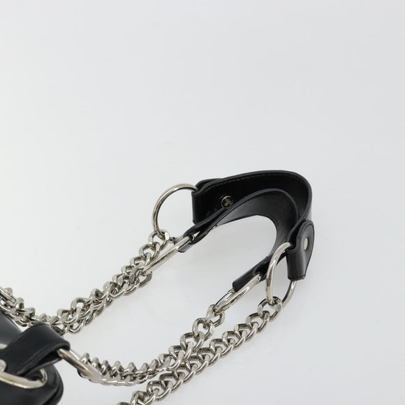Vivienne Westwood Chain Tote Bag Leather Black Silver Auth am11730V