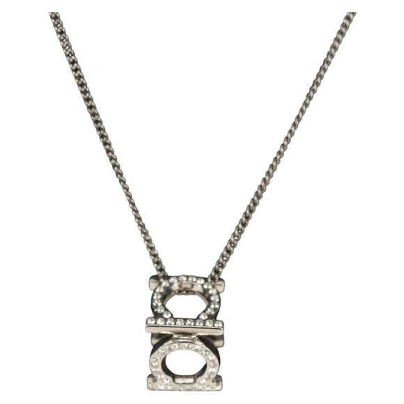 Salvatore Ferragamo Gancini Necklace metal Silver Auth am11734V