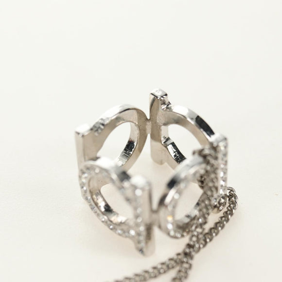 Salvatore Ferragamo Gancini Necklace metal Silver Auth am11734V