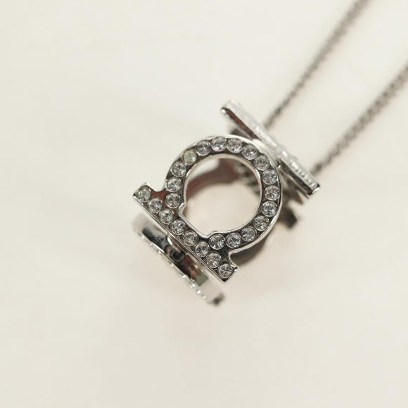 Salvatore Ferragamo Gancini Necklace metal Silver Auth am11734V