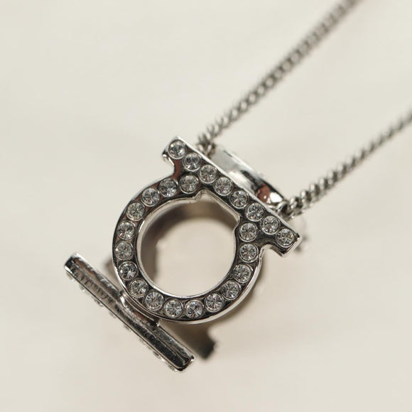 Salvatore Ferragamo Gancini Necklace metal Silver Auth am11734V
