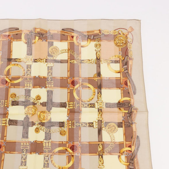 CELINE Handkerchief Cotton 2 Pieces Set Red Beige Auth am11739A