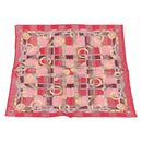 CELINE Handkerchief Cotton 2 Pieces Set Red Beige Auth am11739A-7