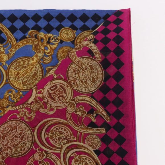 CELINE Handkerchief Cotton 2 Pieces Set Blue Pink Auth am11740A