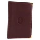 CARTIER Must Line Passport Case Leather Bordeaux Gold Auth am11743A-1